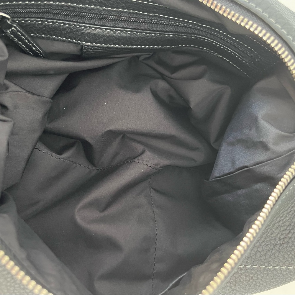 NWOT Danier Black Leather Crossbody Bag for Men Travel Bag Satchel - Picture 11 of 12